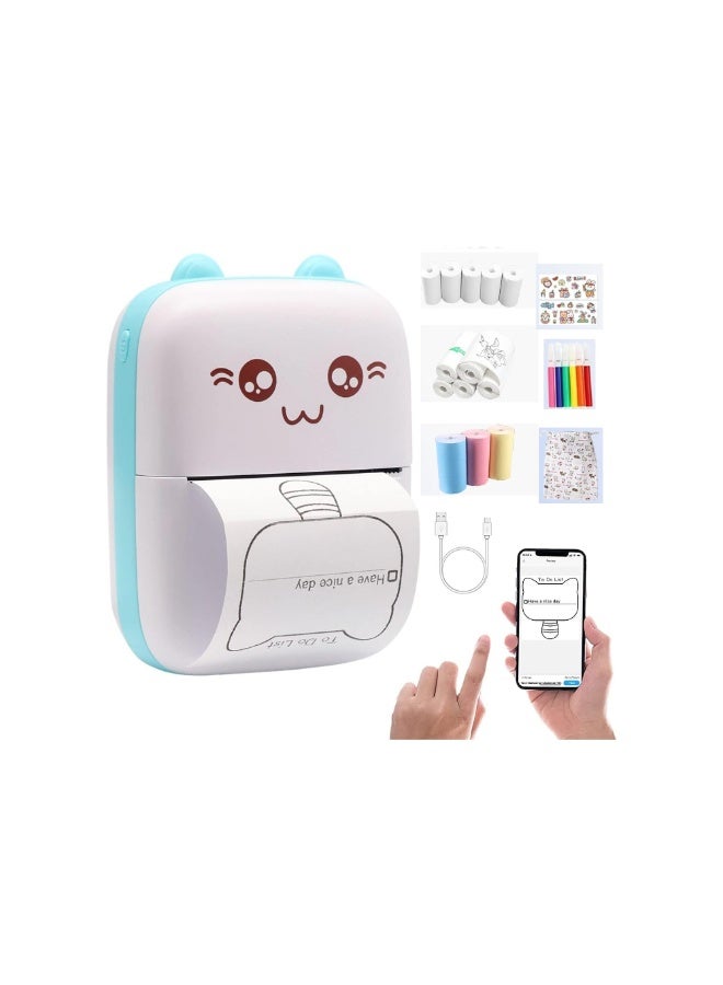 طابعة جيب صغيرة محمولة | طابعة حرارية بلوتوث مع ورق وكابل USB | اطبع الملاحظات والصور والملصقات والمستندات في أي وقت - Image 4